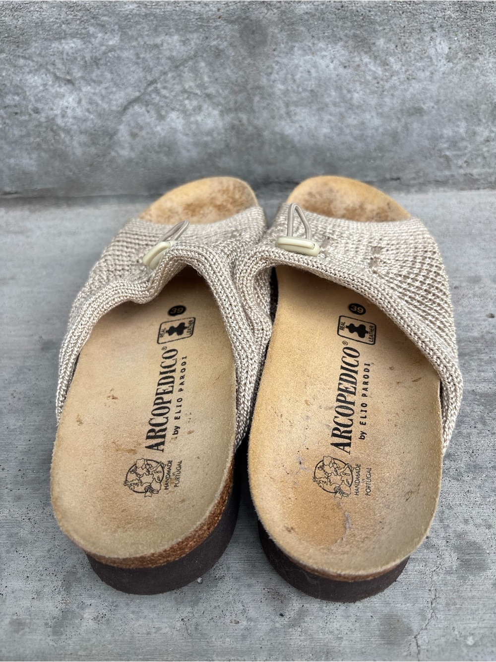 Arcopedico by Elio Parodi Beige Knit Slide Sandals EU 39 - Picture 7 of 10